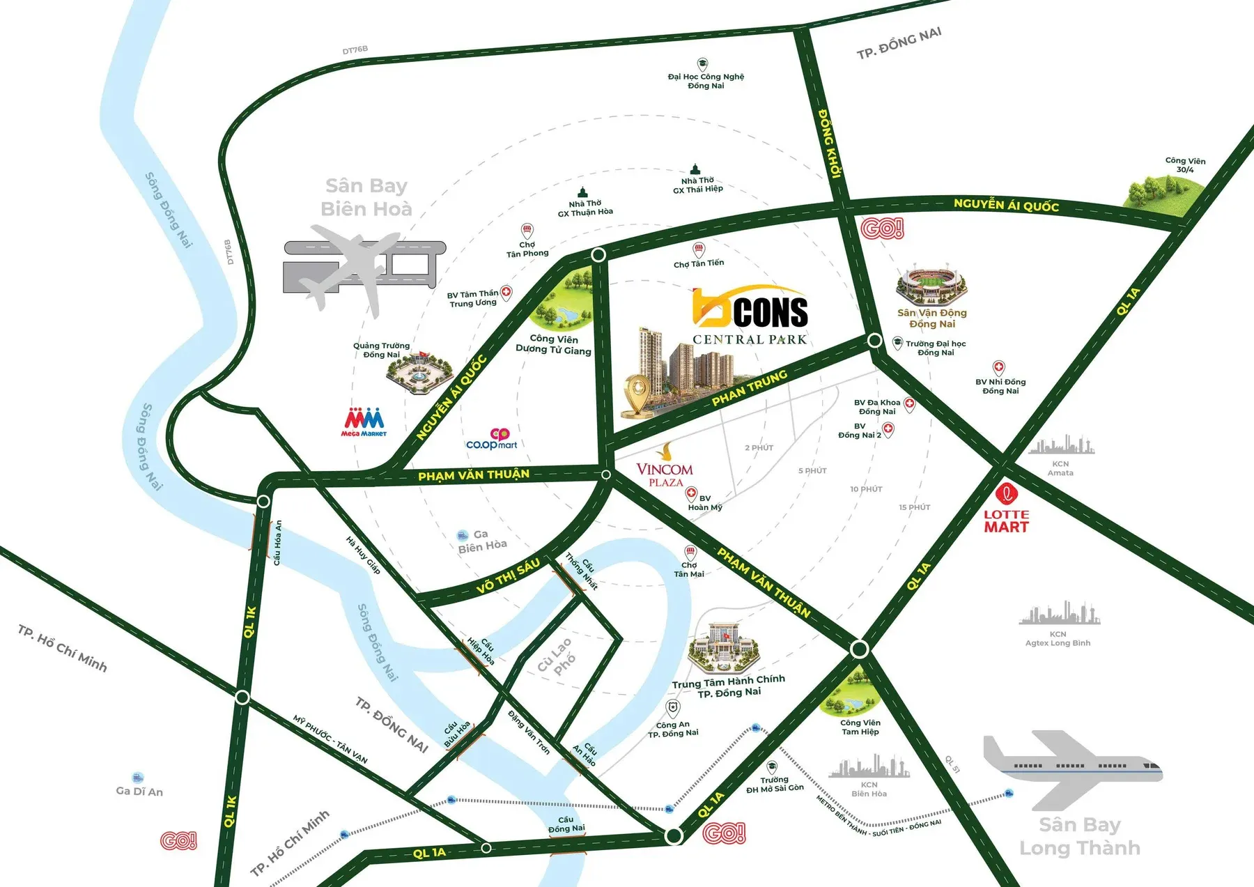 Bản đồ liên kết vùng Bcons Central Park