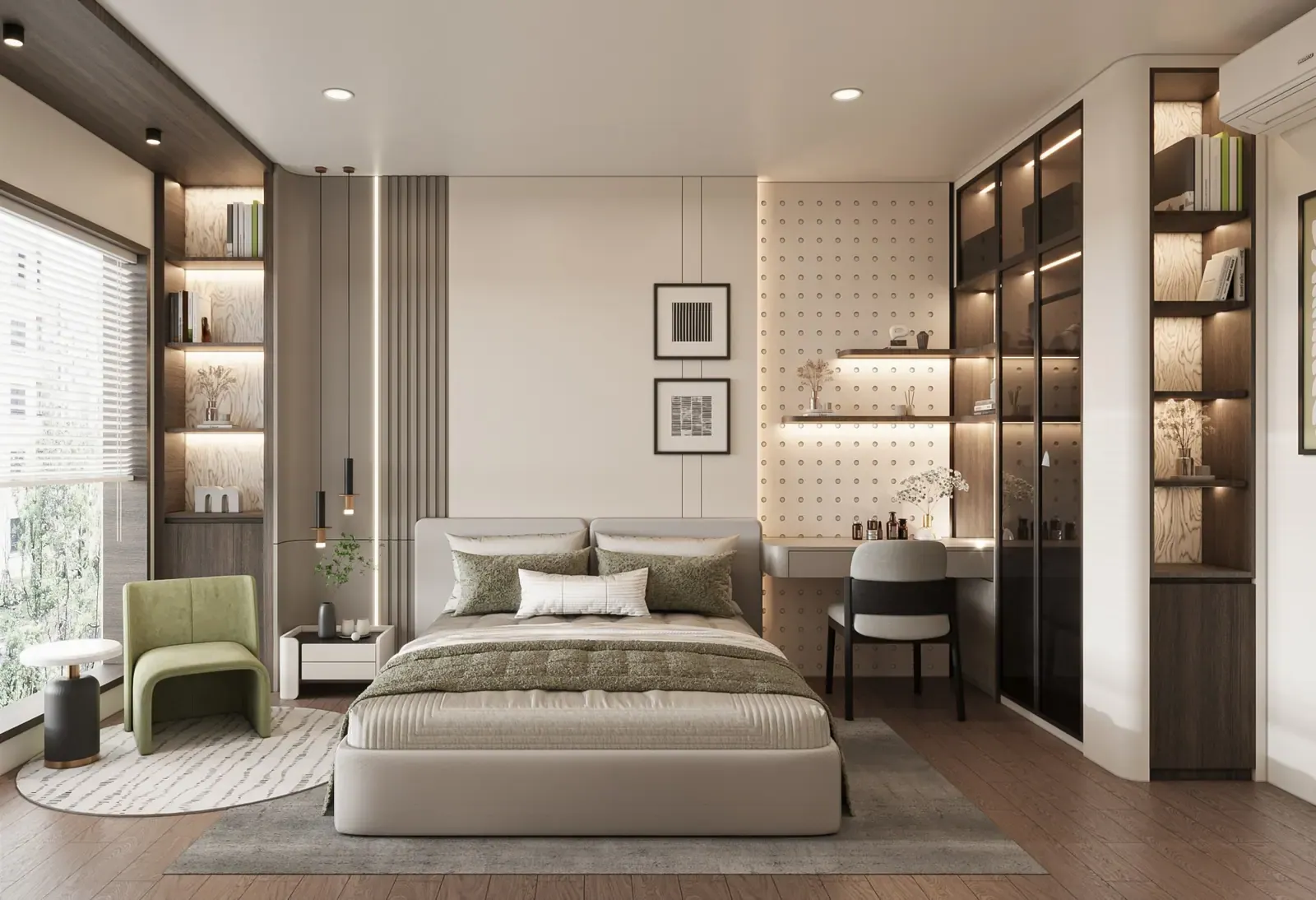 Phòng ngủ 2 – nhà mẫu căn A1 3 phòng ngủ 88 m² Bcons Central Park Tam Hiệp
