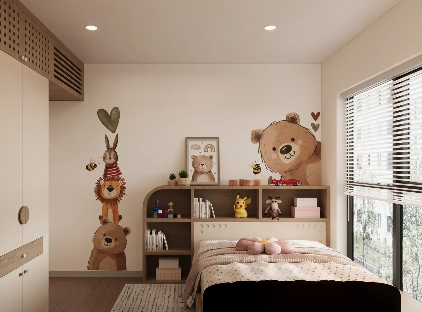 Phòng ngủ bé – góc chơi – nhà mẫu căn A1 3 phòng ngủ 88 m² Bcons Central Park Tam Hiệp