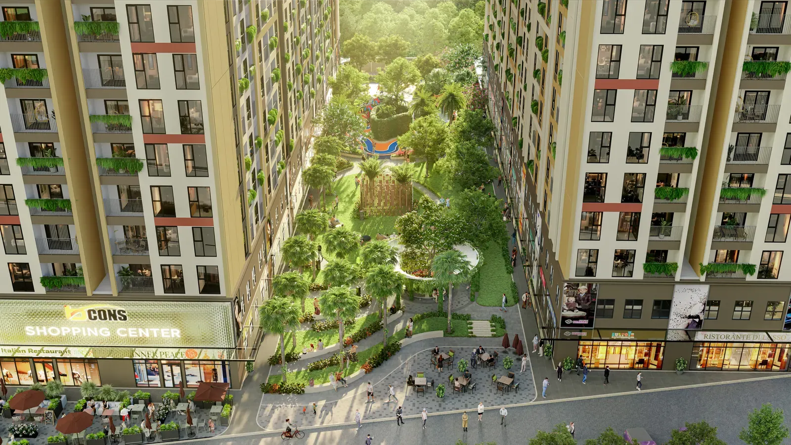 Công viên nội khu 7.700+ m² tại Bcons Central Park Tam Hiệp