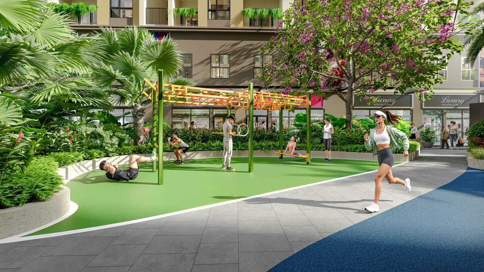 Khu thể thao và gym ngoài trời nội khu Bcons Central Park Tam Hiệp