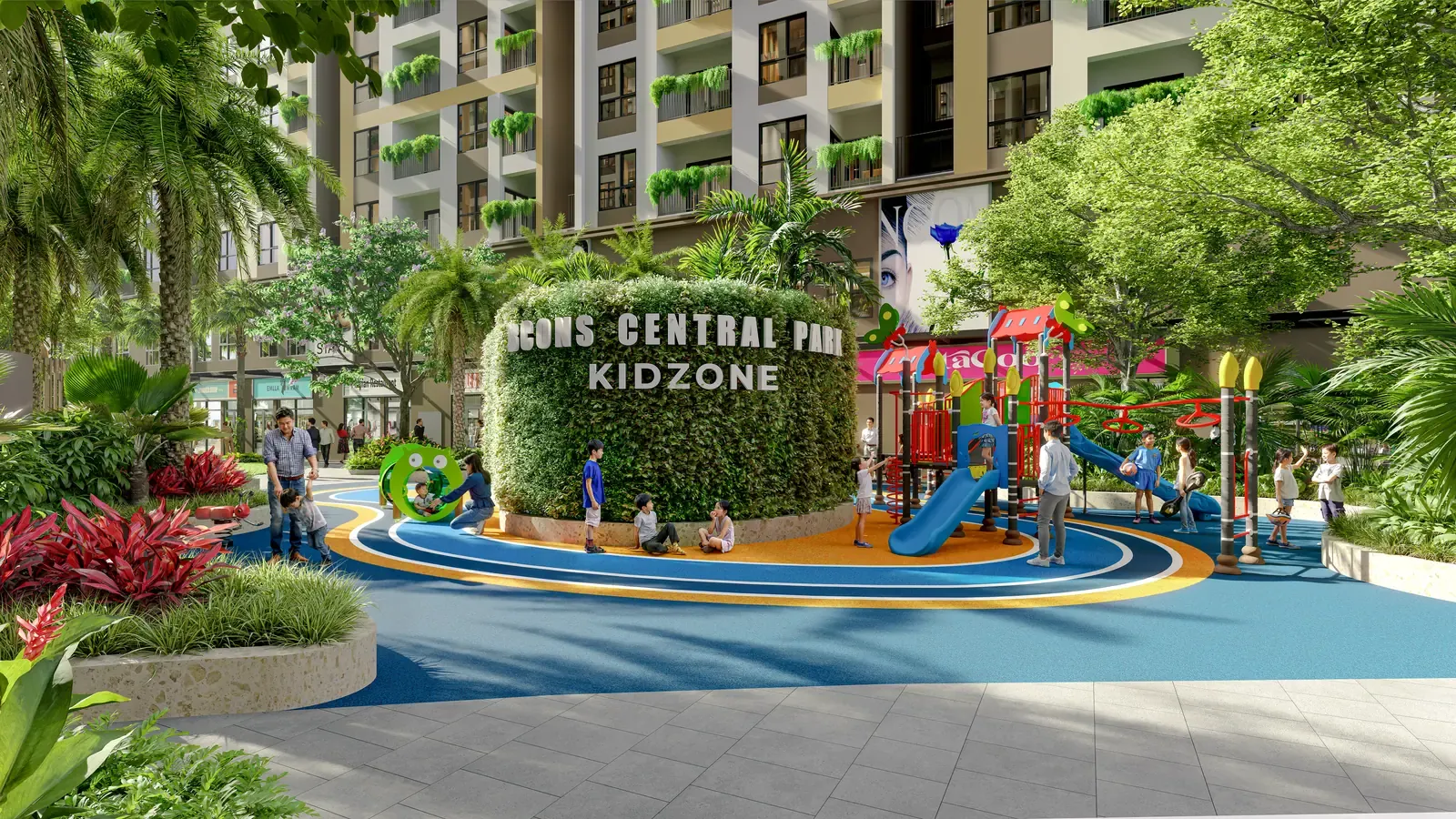 Kidzone – vui chơi trẻ em – phối cảnh tiện ích nội khu Bcons Central Park Tam Hiệp