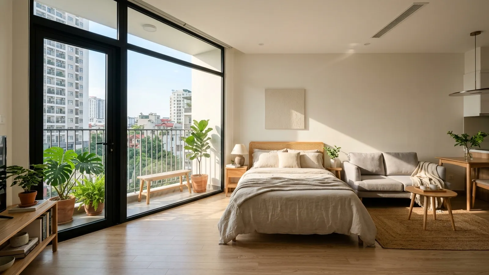 Mặt bằng căn hộ Studio Bcons Central Park Tam Hiệp, diện tích 37 – 40 m²